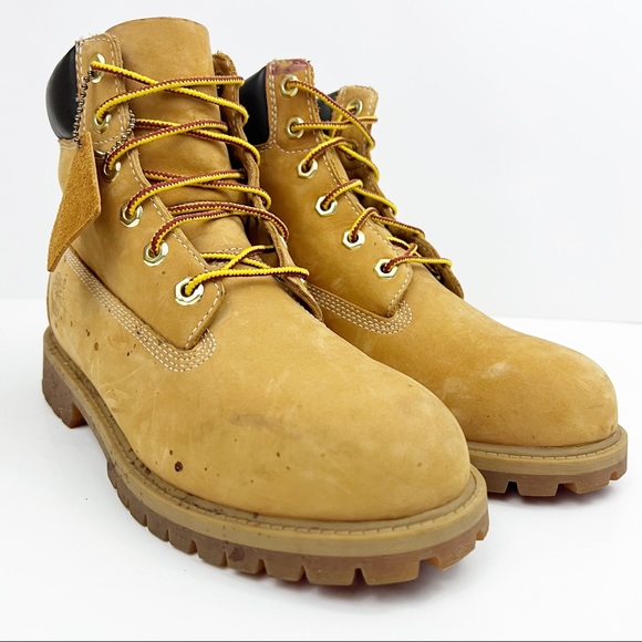 Timberland Junior Premium 6” Waterproof Boot Wheat Nubuck Size 5.5 - Picture 3 of 8